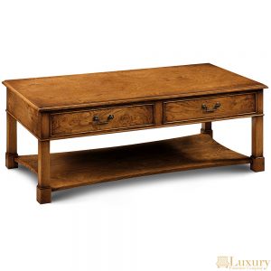 Burr Oak 2 Drawer Antique Coffee Table