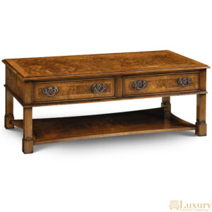 Two Drawer Coffee Table Burr Walnut