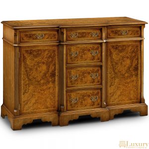 Antique Breakfront Credenza Walnut Sideboard