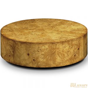 Burr Poplar Round Drum Coffee Table