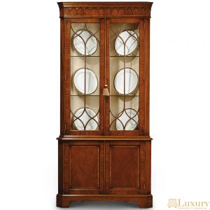 Mahogany Two Door Corner Display Cabinet