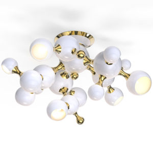 Aria White and Gold Ceiling Lamp