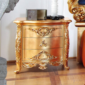 Aurora Gold Leaf 3 Drawer Nightstand