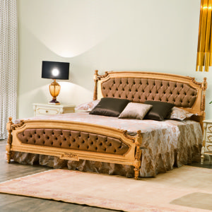 Luxury Padded Super Kingsize Gold Bed