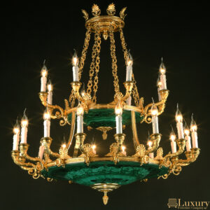 Royal Luxury Gold Malachite Chandelier