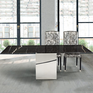 Milo Sahara Noir Black Marble Dining Table
