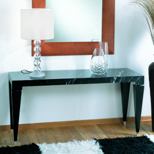 Clovell Black Marble Console Table
