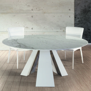 Bailey White Marble Round Dining Table