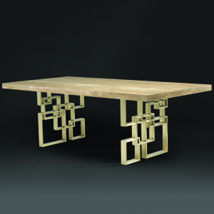 Weston Walnut Travertine Marble large Dining Table