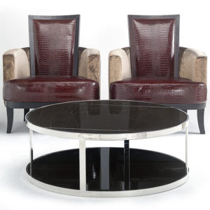 Ewan Black Marble Round Coffee Table