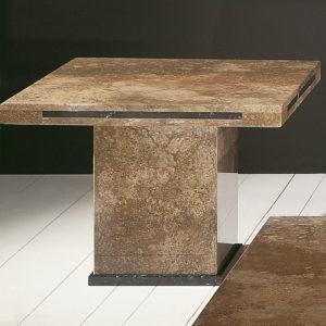 Perrie Walnut Marble Square Lamp Table