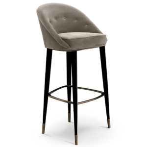 Malibu Luxury Grey Fabric Bar Chair