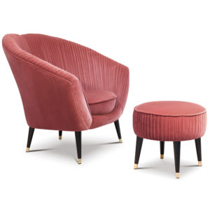 Amber Designer Chair with Foot Stool