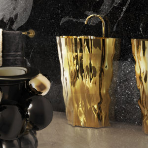 Ethen Gold Freestanding Washbasin