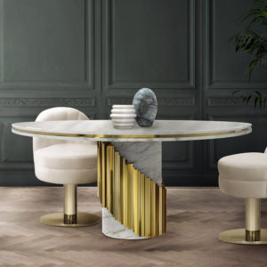Leonie Round Marble Dining Table