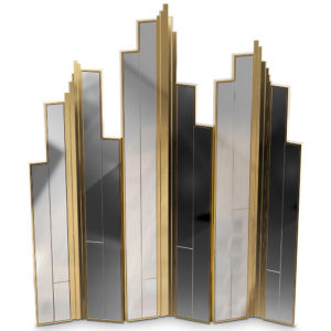 Elodie Luxury Gold Folding Screen