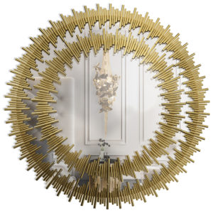 Shola Gold Round Mirror