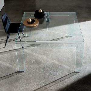 Furman Clear Glass Designer Dining Table