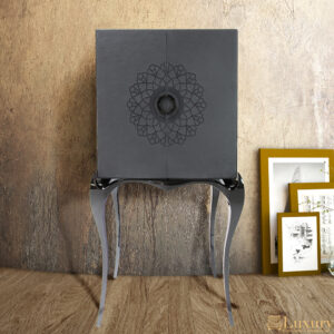 Nara Luxury Black Leather Cabinet