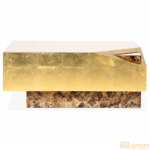 Vaz Marble and Gold Leaf Center Table