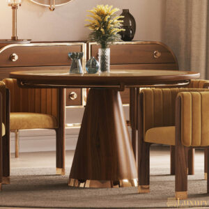 Hollie Walnut Round Dining Table