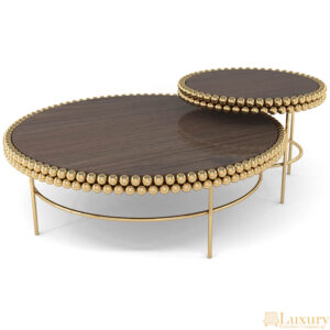 Finley Walnut and Gold Coffee Table