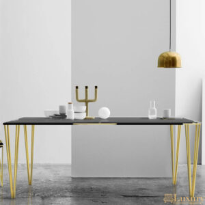 Haley Black and Gold Dining Table