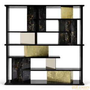 Gerrardo Black and Gold Bookcase