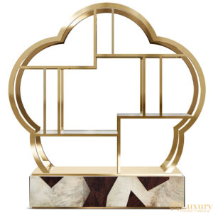 Olivia Designer Gold Bookcase