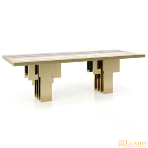 Chevron Luxury Gold Dining Table