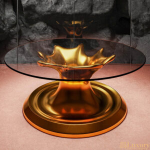 Harriet Round Gold Dining Table