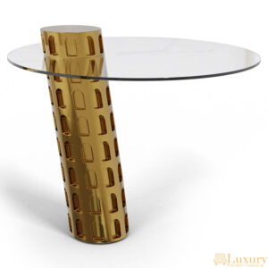 Tilted Round Glass Dining Table
