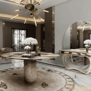 Pentaco Luxury Marble Round Dining Table