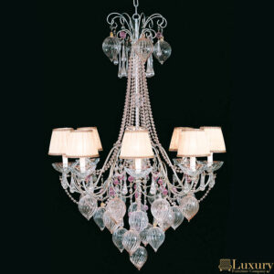 Franco Tall Glass Designer Chandelier