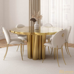 Fallows Round Gold Dining Table