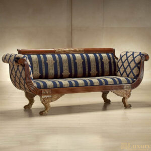 Zanobi Walnut Luxury Fabric Sofa