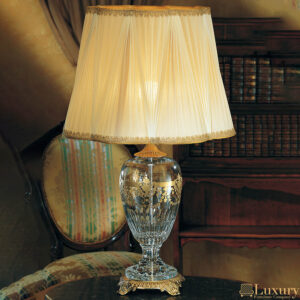 Mattia Crystal and Gold Table Lamp