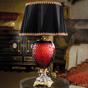 Pietro Red Crystal Table Lamp