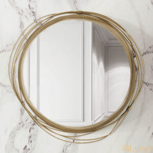 Kyran Brushed Brass Round Mirror