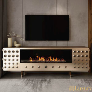 Marcia Luxury Gold Fireplace