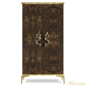Icara Walnut and Gold Cabinet