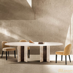 Patricia Oval Marble Dining Table