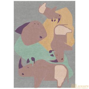 Large Rhinos Rectangular Rug