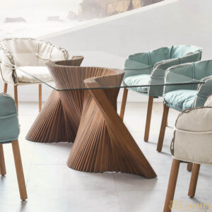 Tides Walnut & Glass Dining Table