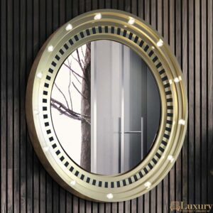 Oscars Gold Leaf LED Wall Mirror