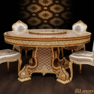 Stefano Gold Inlaid Dining Table