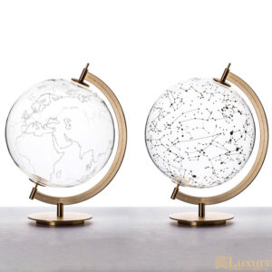 World Map Glass Circular Globe