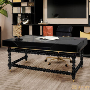 Montreal Luxury Black Writing Desk