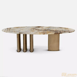Blanca Oval Marble Dining Table