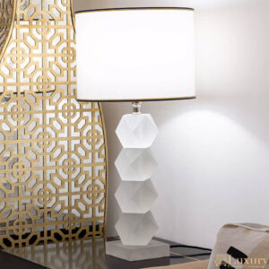 Sandblasted Glass Table Lamp